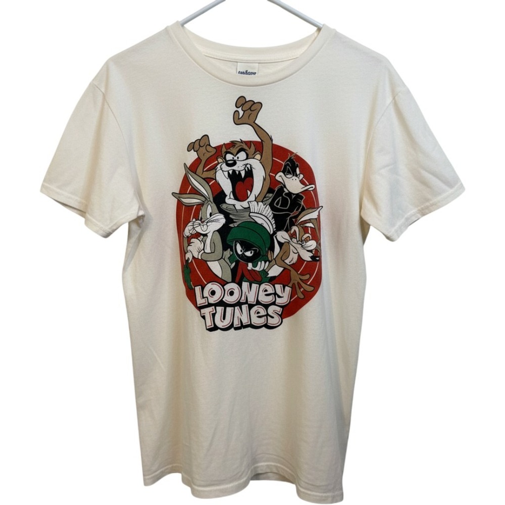 Freeze Looney Tunes T-Shirt Mens Large Cream Excellent Graphic Characters Tee